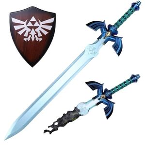 NIB Legend of Zelda Life Sized Master Sword with Wall hanger